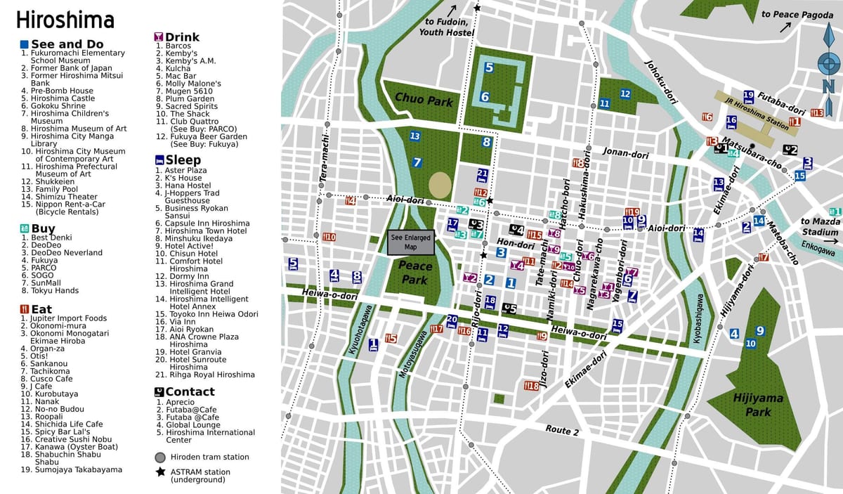 mapa de hiroshima