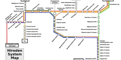 Mapa de hiroshima, tren