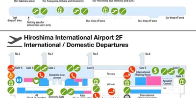 Mapa de hiroshima aeropuerto