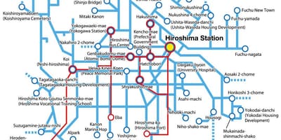 Mapa de hiroshima transporte
